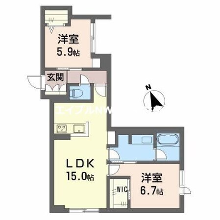 グランキューブ中井の物件間取画像